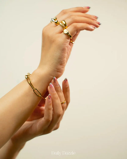 Bold Link Bracelet- 18K gold plated