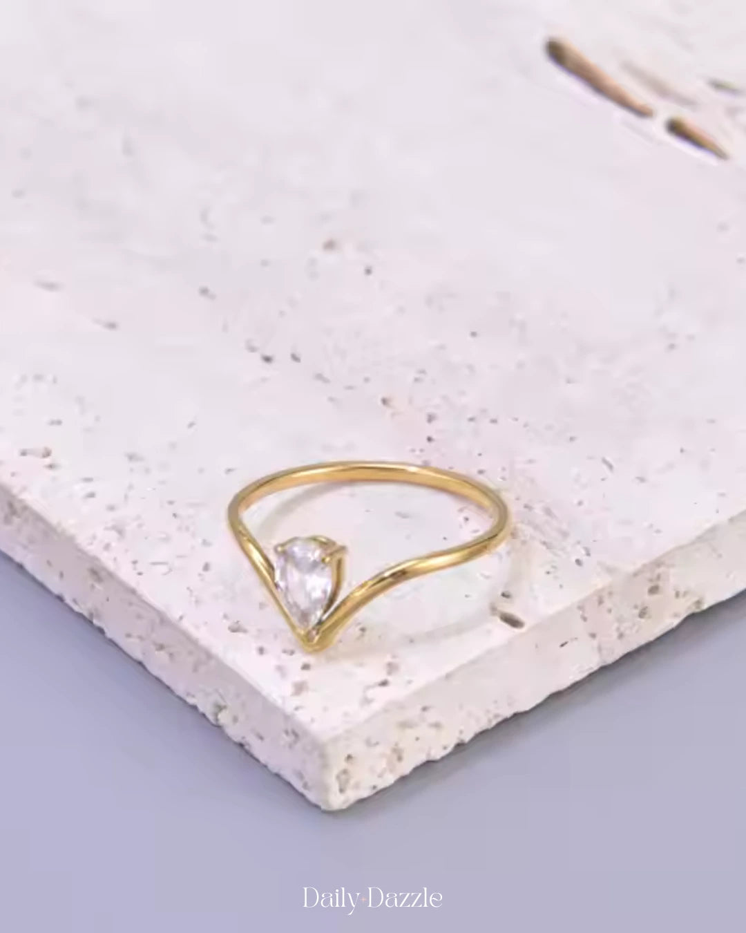 V-Cut Ring - 18K Gold Plated