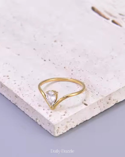 V-Cut Ring - 18K Gold Plated