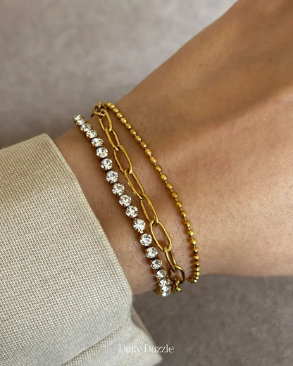 Triple Layer Bracelet – 18K Gold-Plated