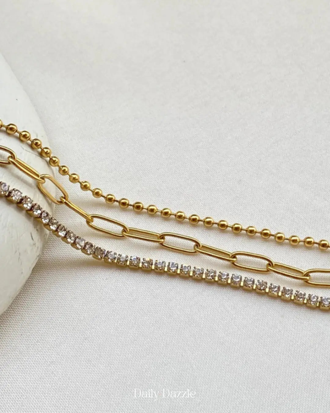 Triple Layer Bracelet – 18K Gold-Plated