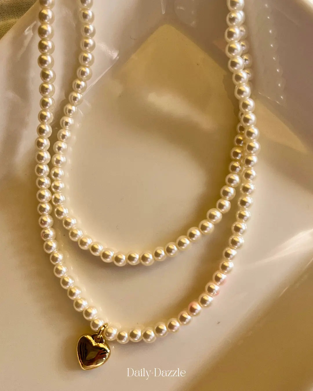 Heart Pearl Necklace