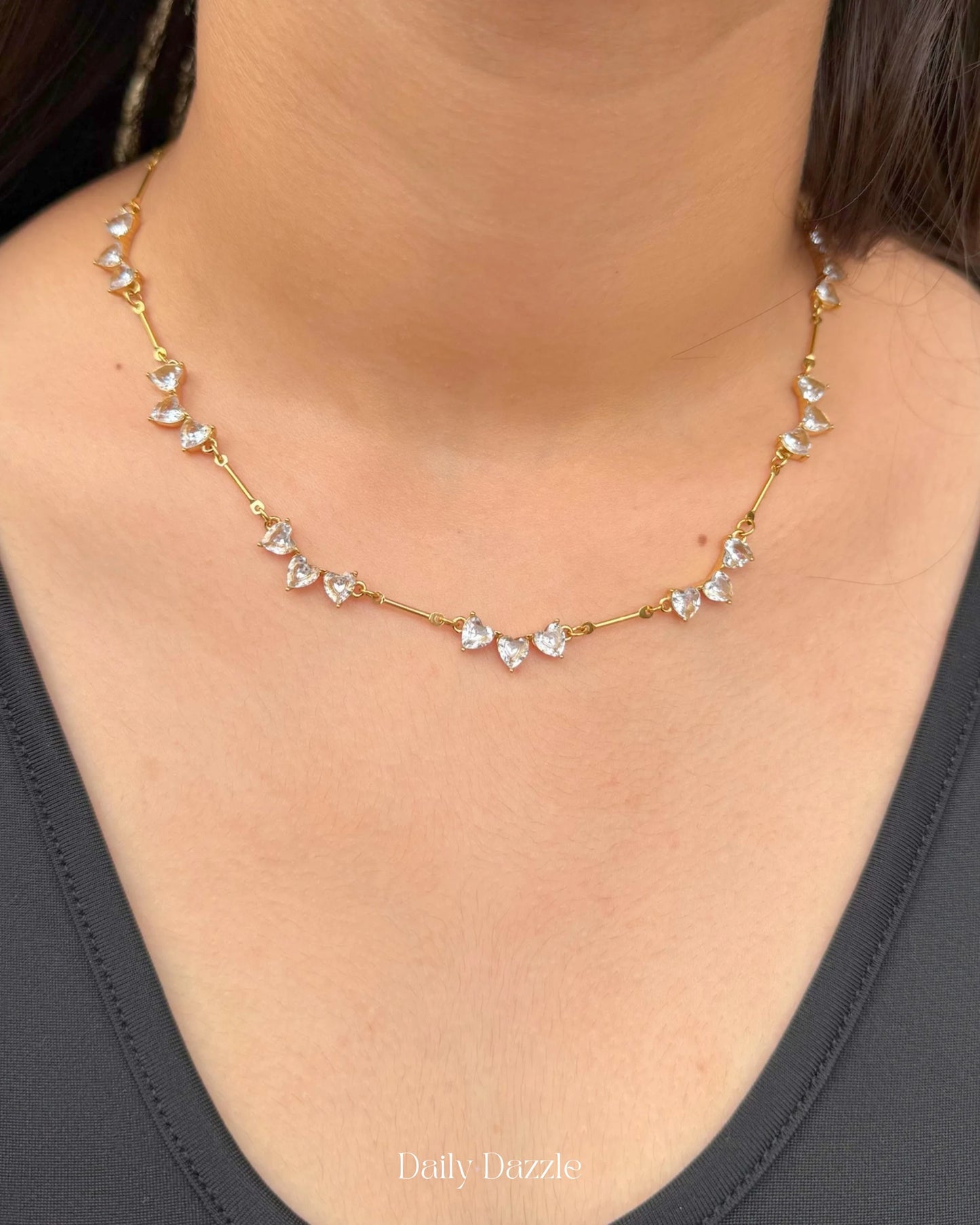 Crystal Heart Charm Necklace