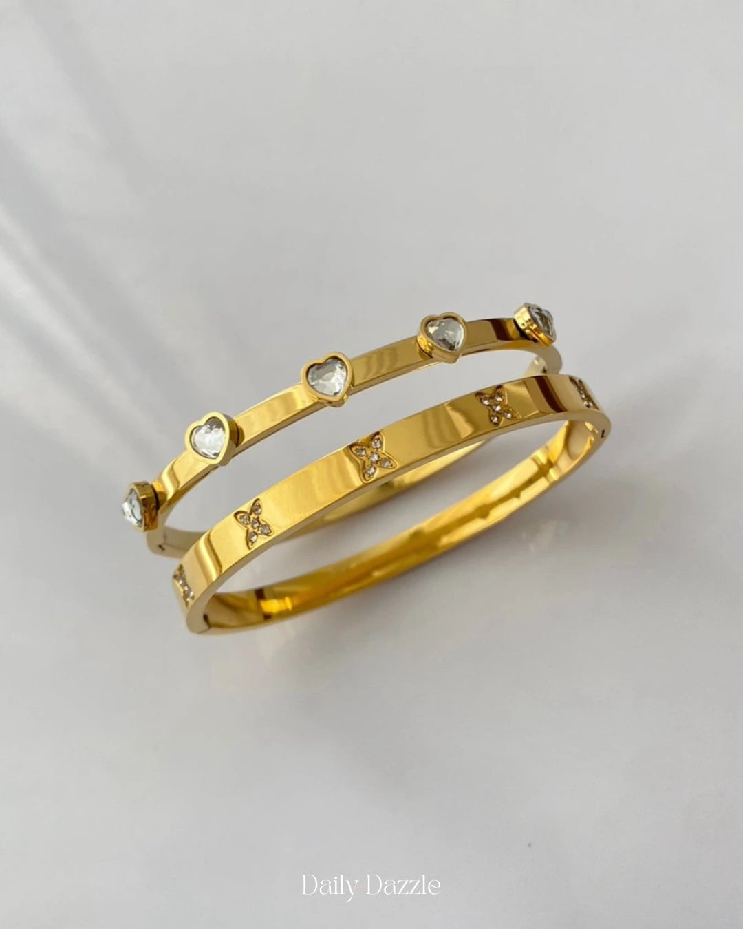 Gold-Plated Star Motif Bangles