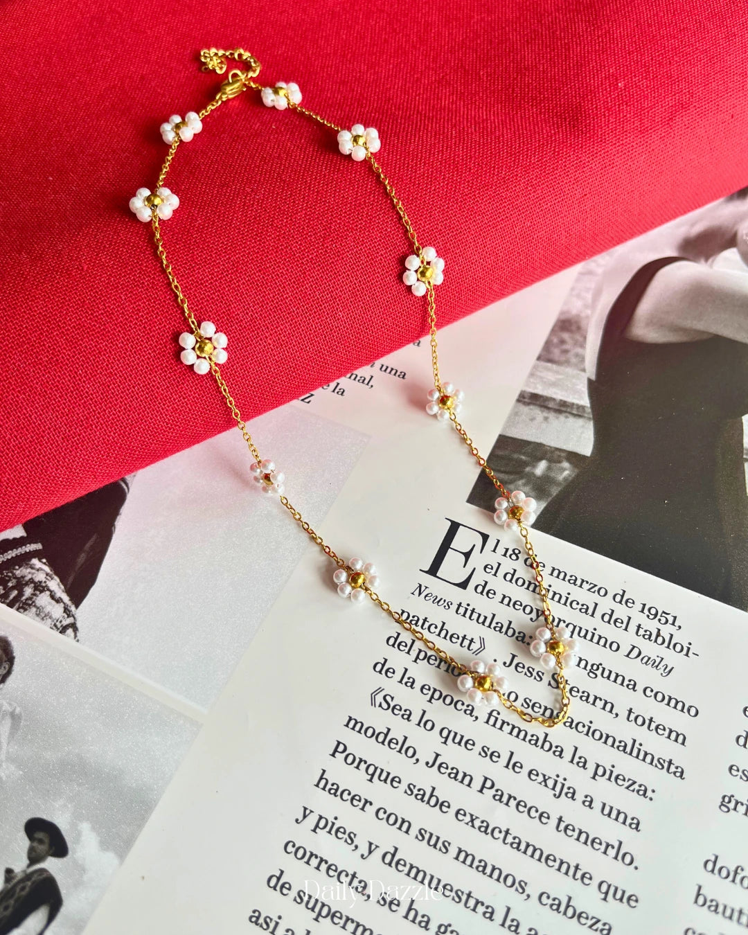Daisy Chain Pearl Necklace