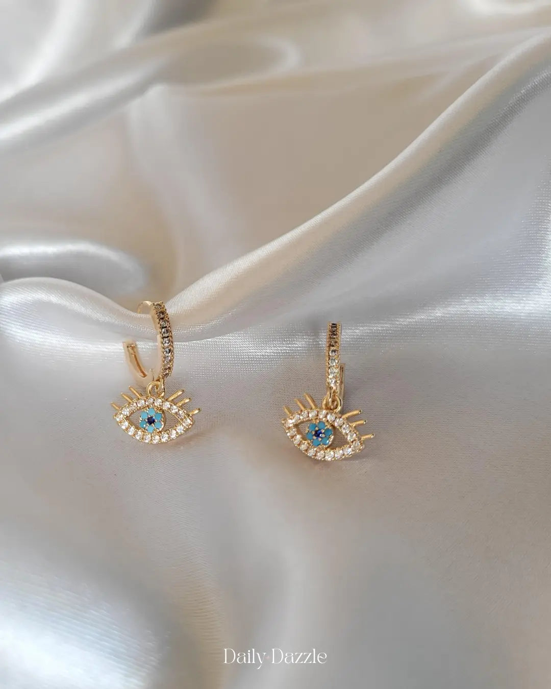 Evil Eye Charm Hoops