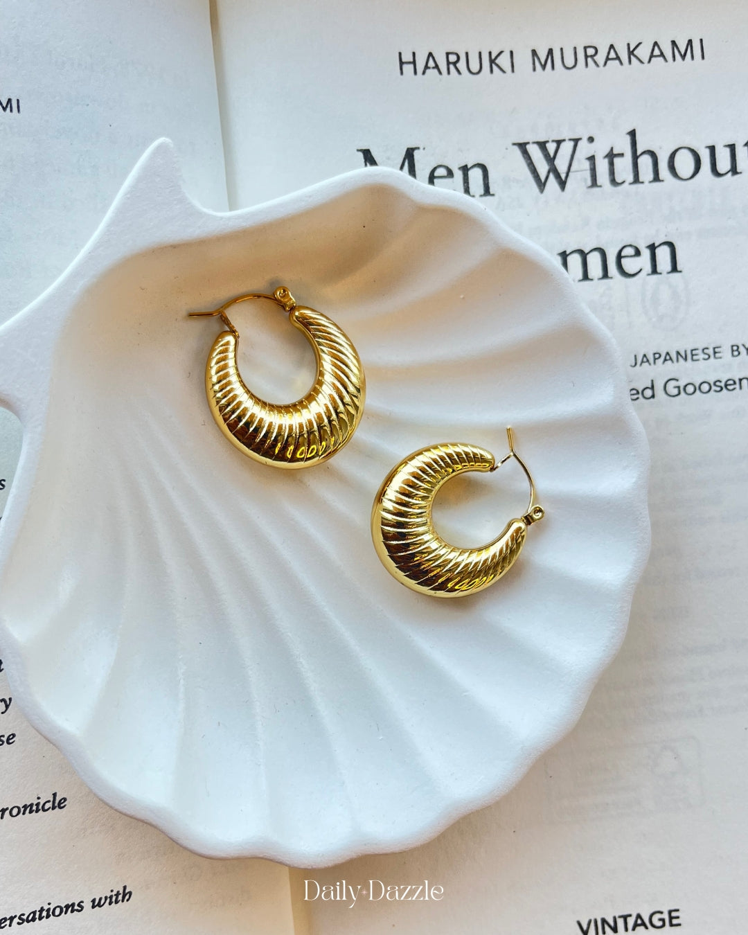 Ridge Hoop Earrings