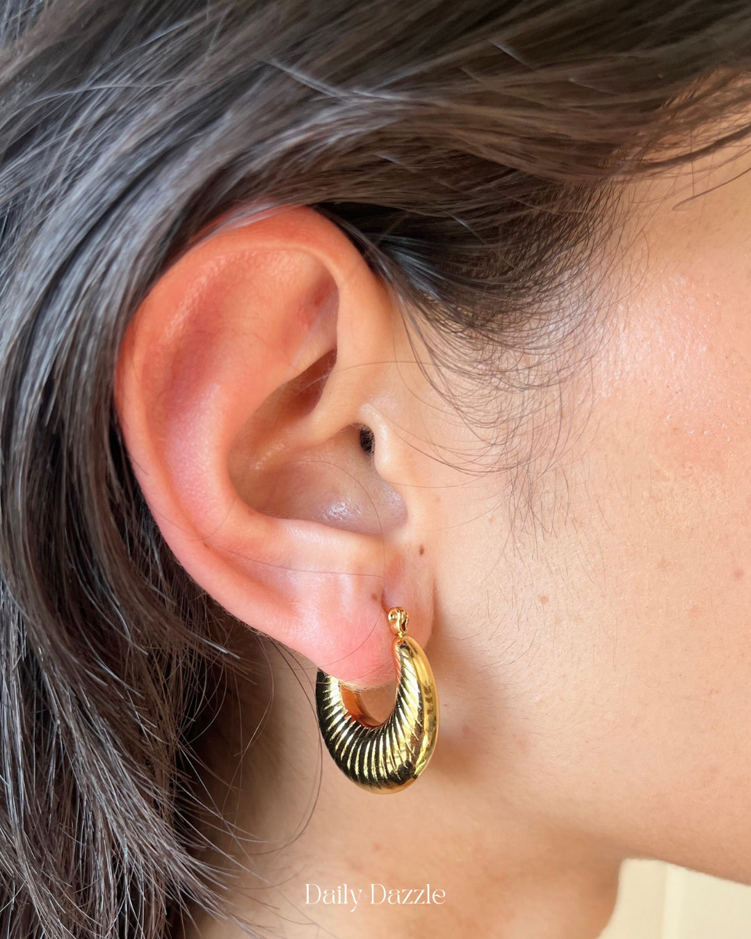 Ridge Hoop Earrings