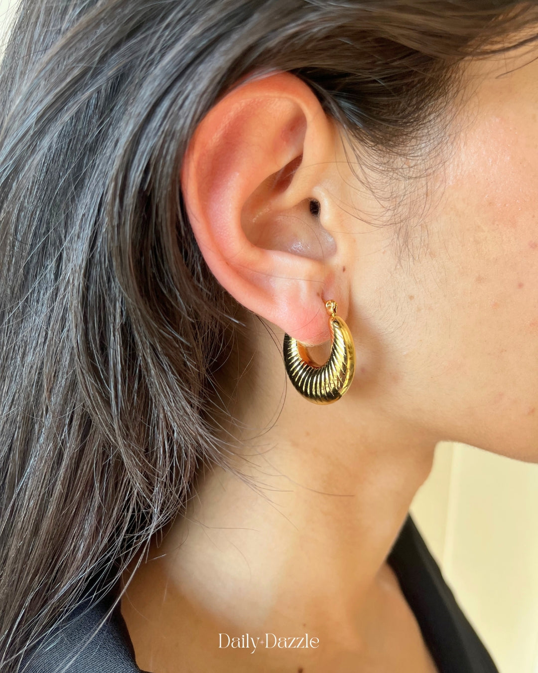 Ridge Hoop Earrings