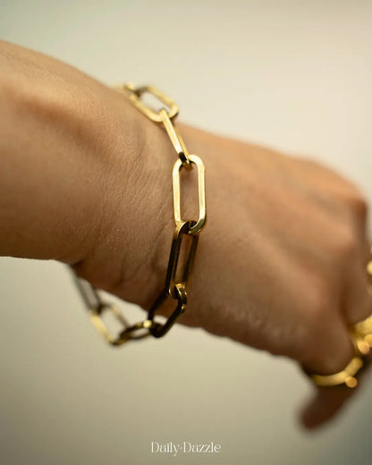 Bold Link Bracelet- 18K gold plated