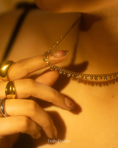 Dazzle Drop Necklace - 18K Gold Plated