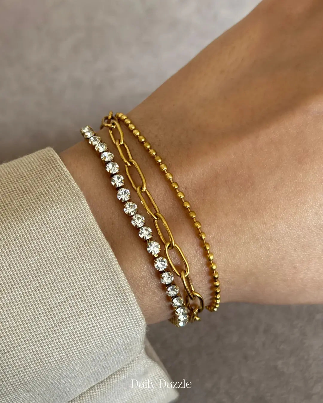 Triple Layer Bracelet – 18K Gold-Plated