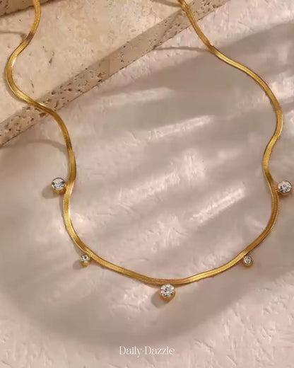 Crystal Drop Chain – 18K Gold-Plated