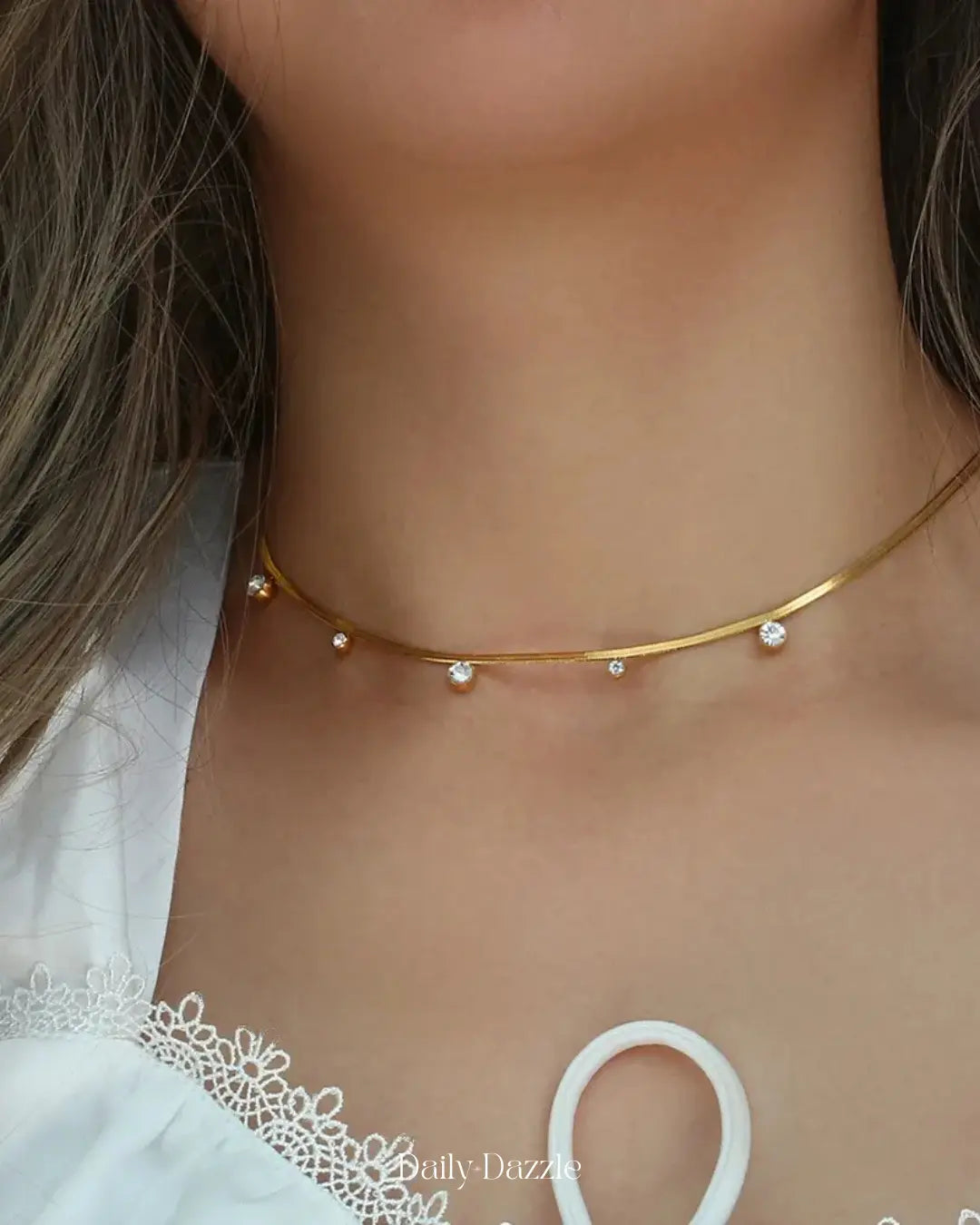 Crystal Drop Chain – 18K Gold-Plated