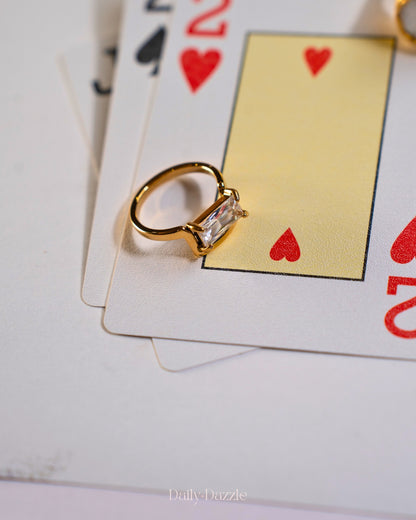 Emerald Cut Ring | 18k Gold plated