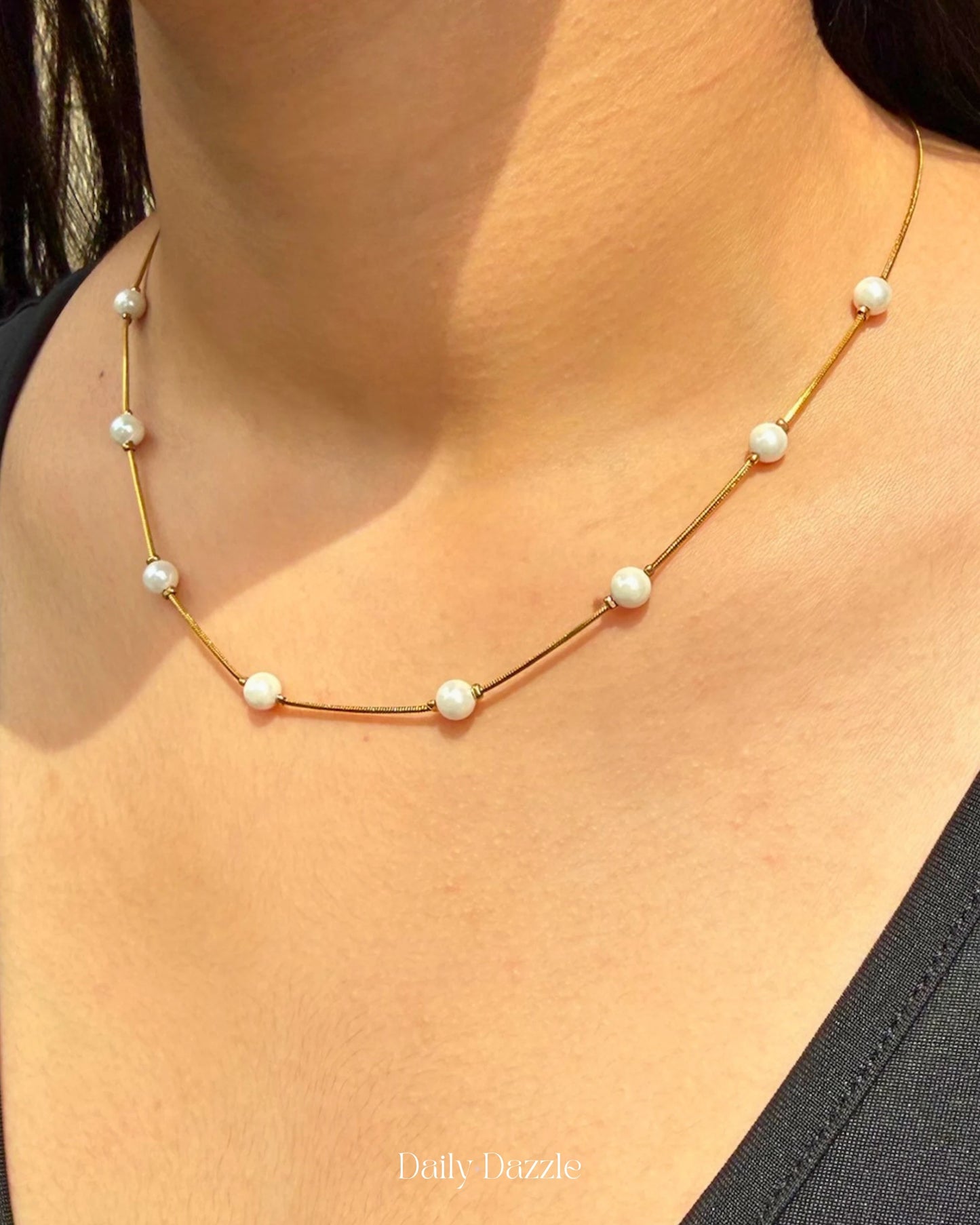 Pearl Line Necklace