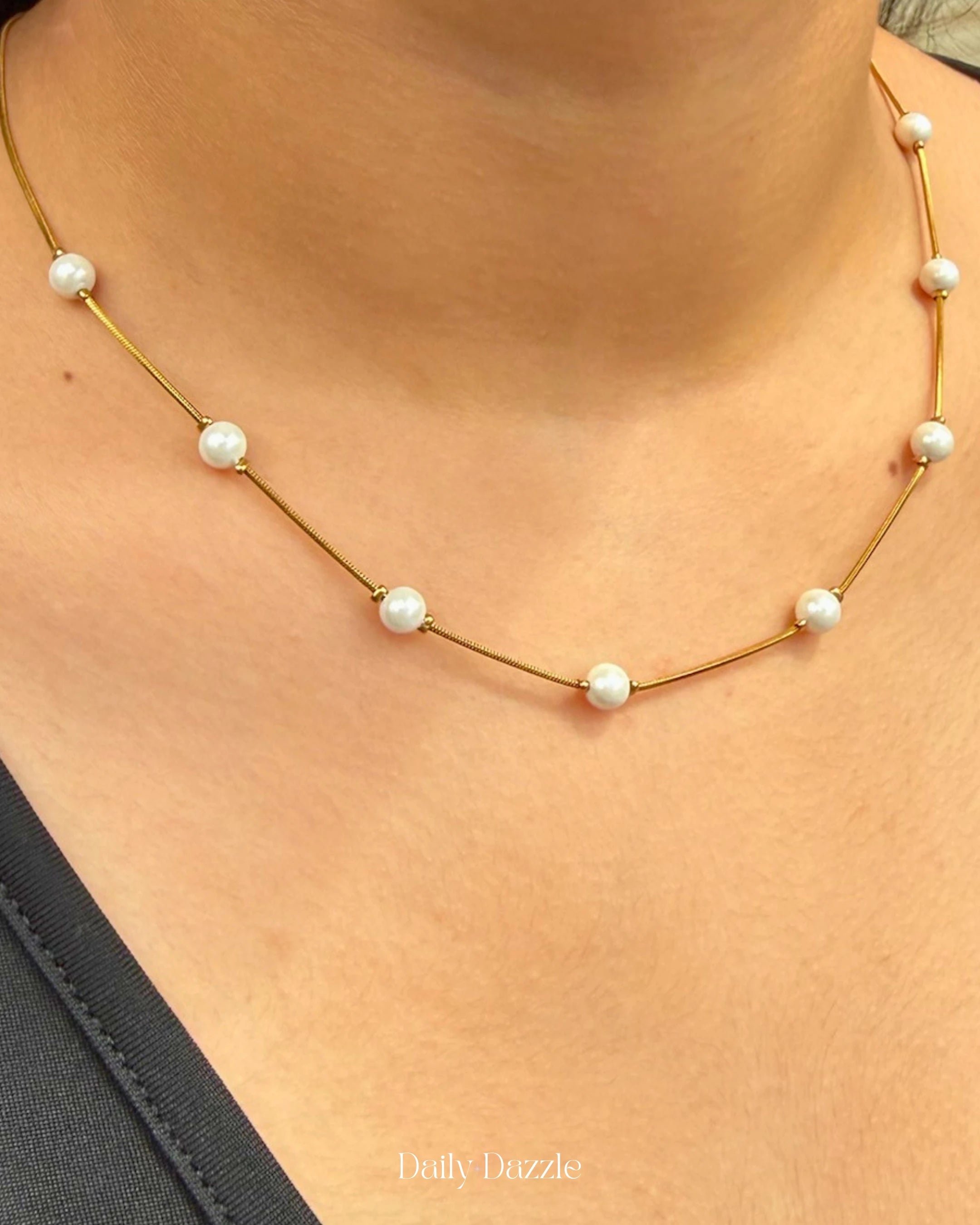 Pearl Line Necklace