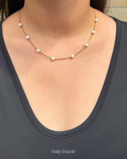 Pearl Line Necklace