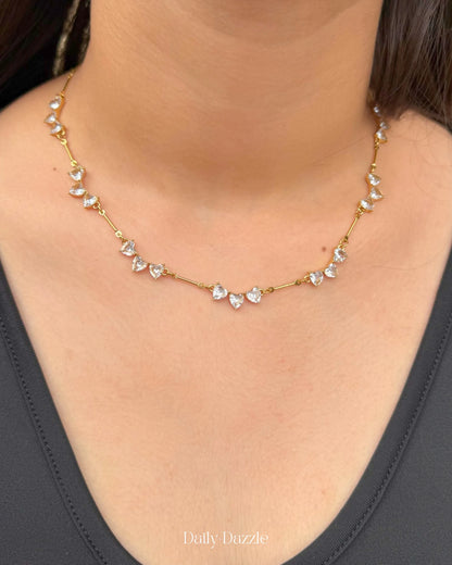 Crystal Heart Charm Necklace