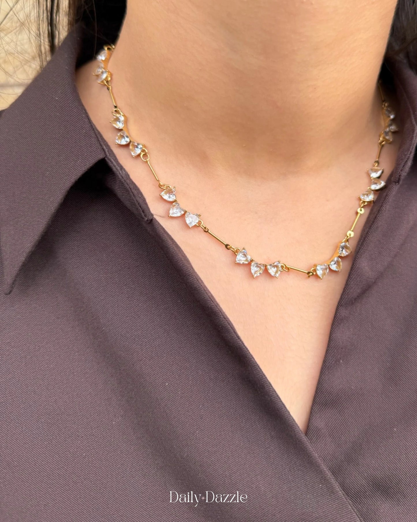 Crystal Heart Charm Necklace