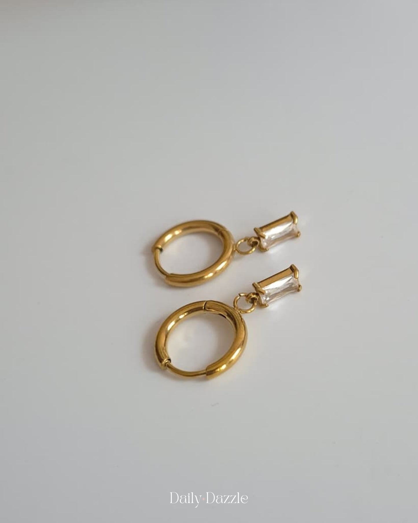 Crystal Drop Hoops