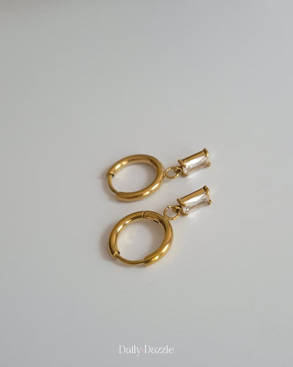 Crystal Drop Hoops
