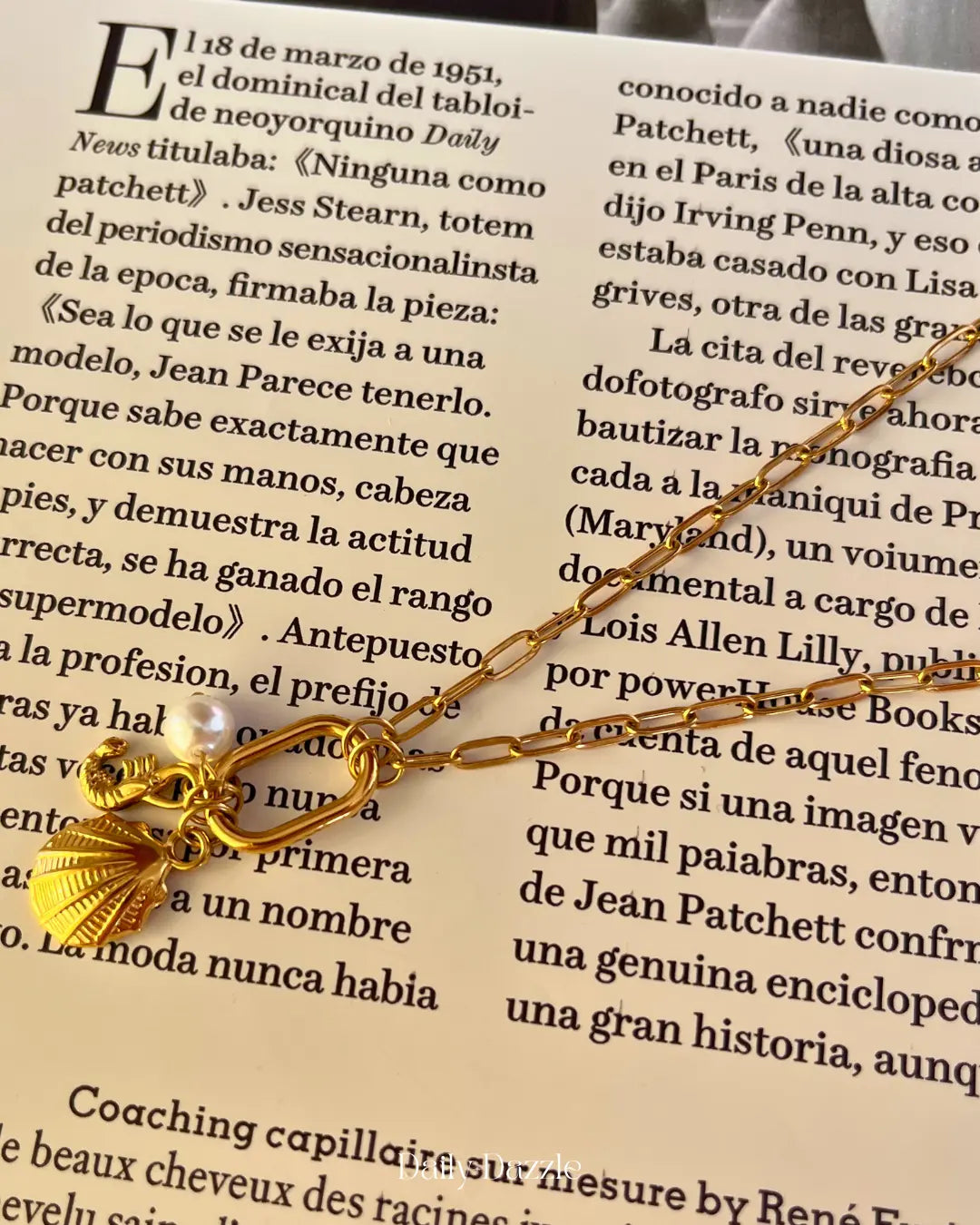 Seashell Link Charm Necklace