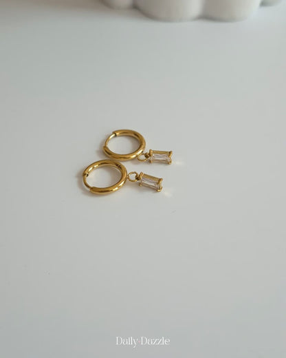 Crystal Drop Hoops