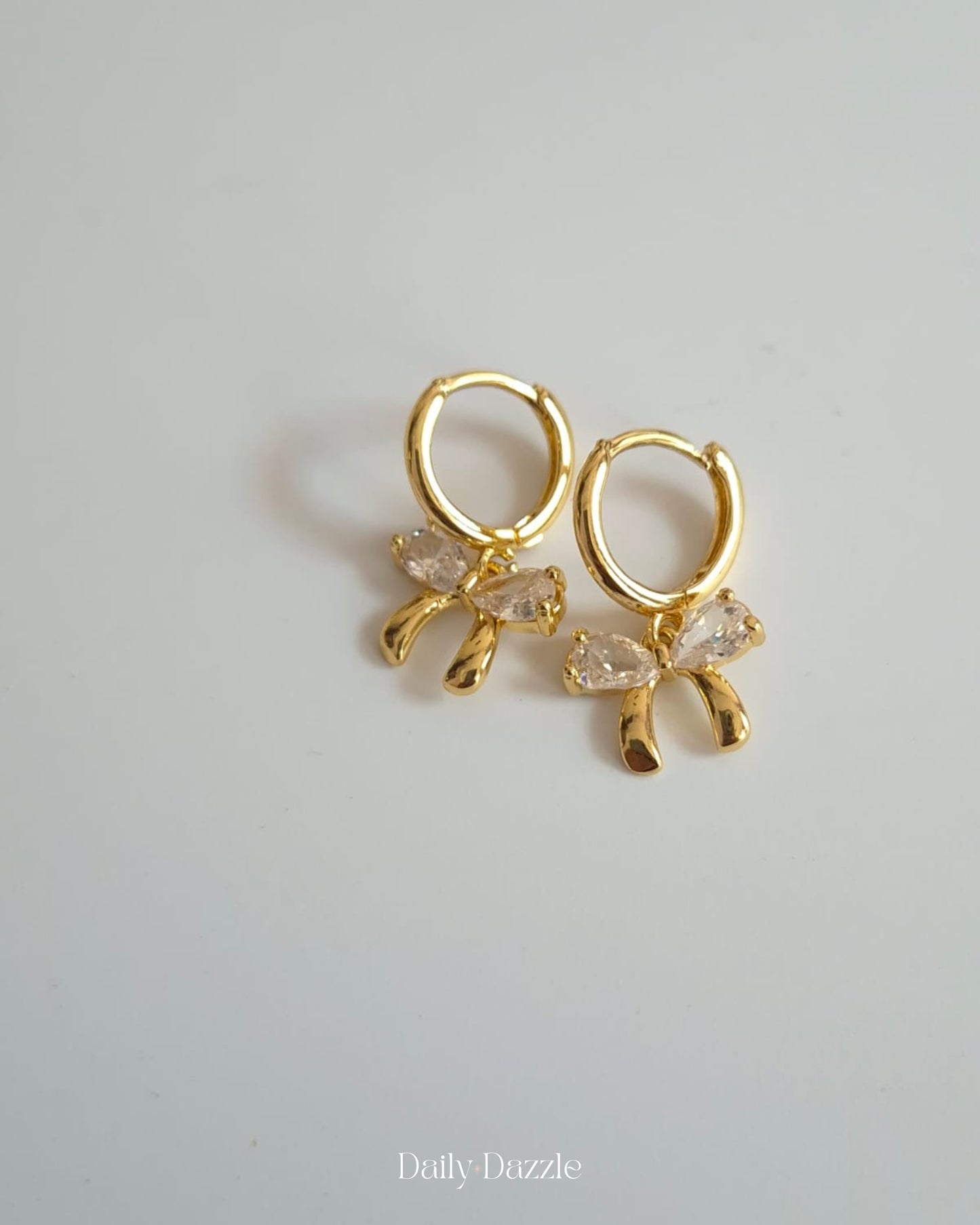 Bow Sparkle Hoops