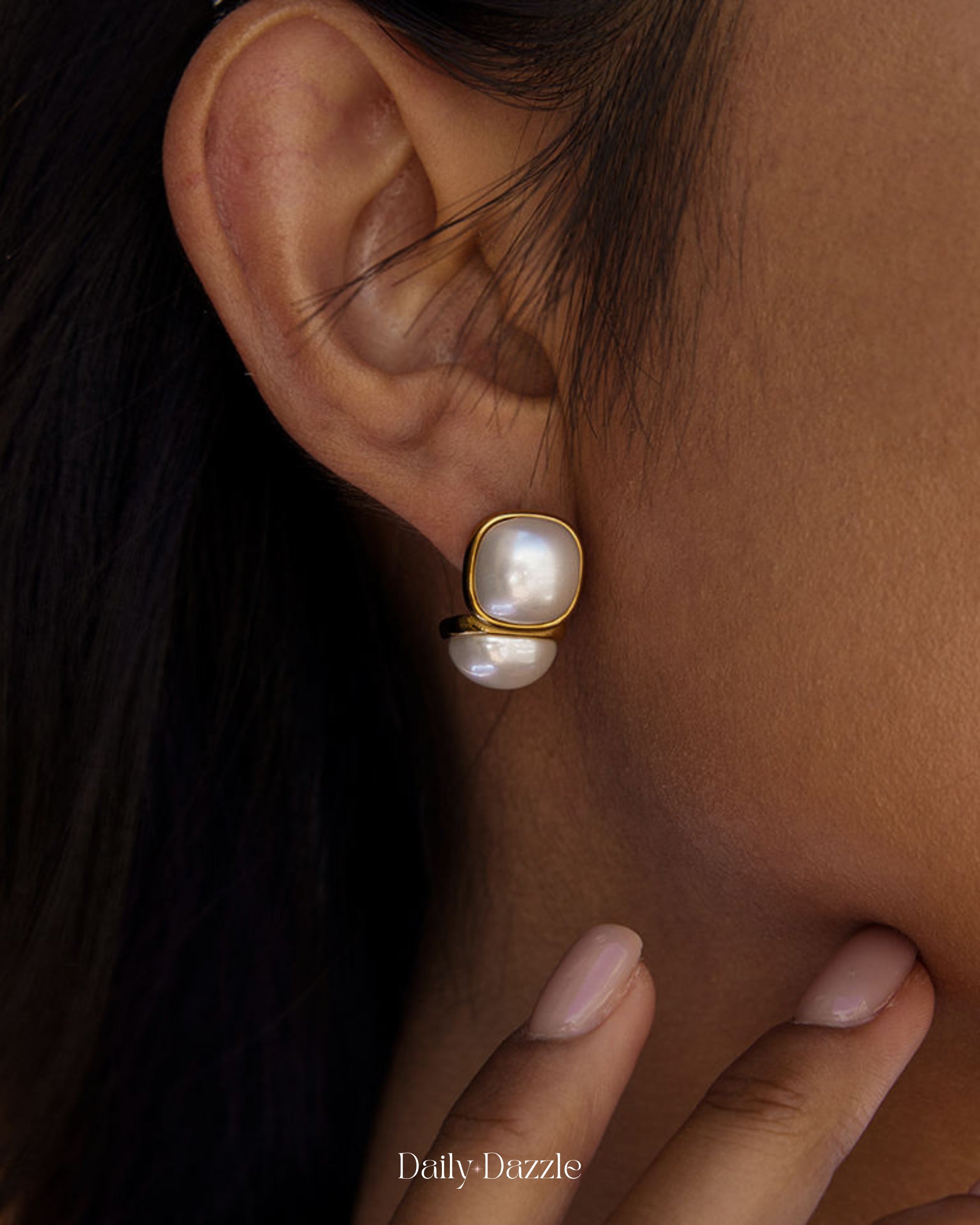 Pearl Double Drop Earrings