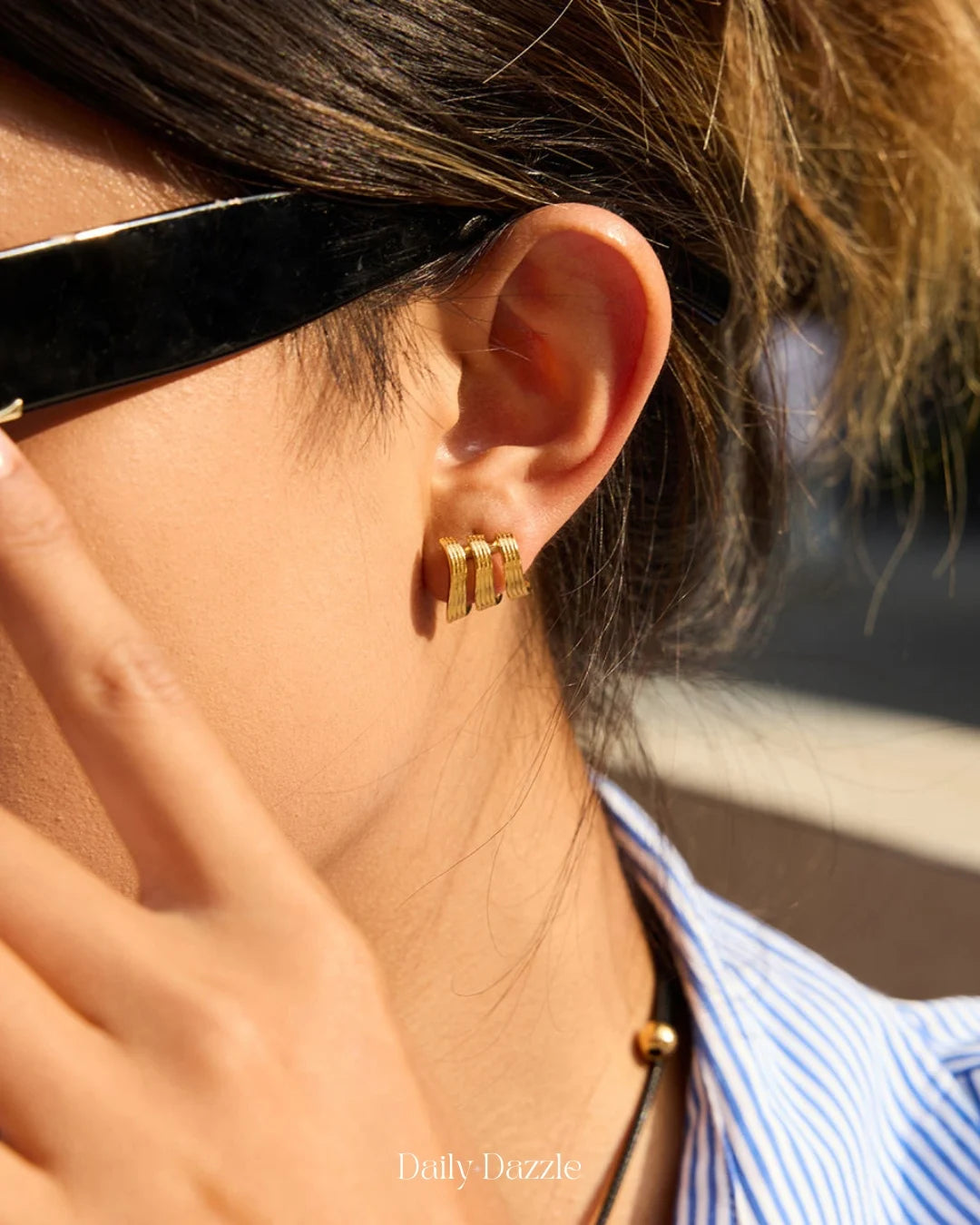 Ribbed Hoop Earrings