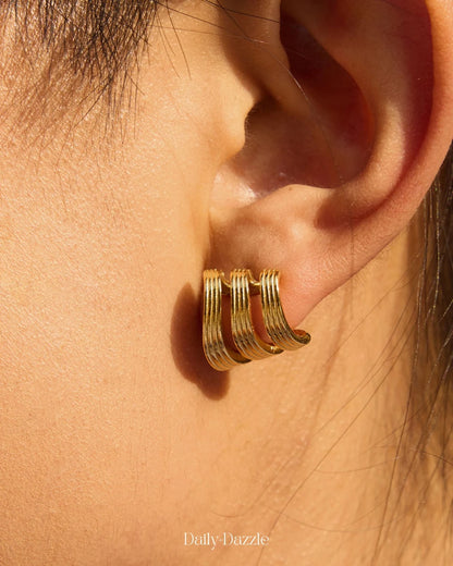 Ribbed Hoop Earrings