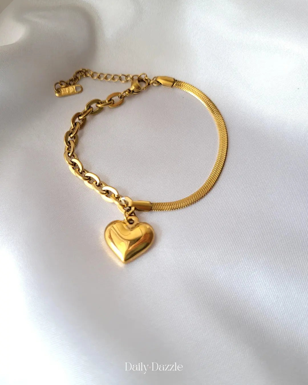 Golden Heart Chain Bracelet