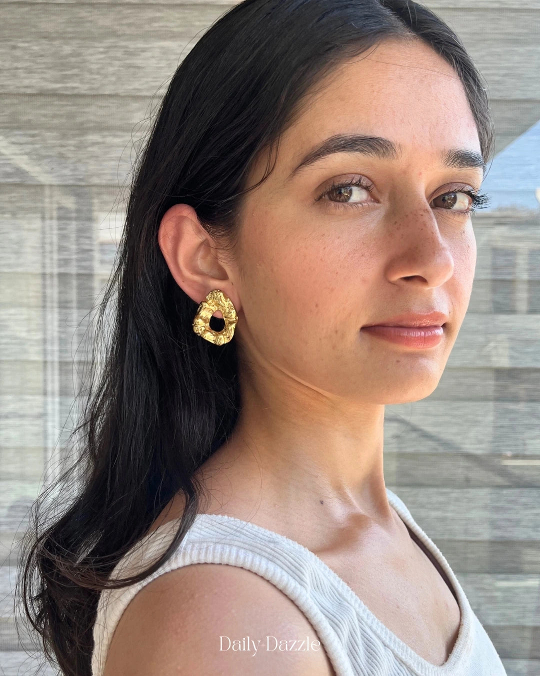 Molten Gold Statement Earrings
