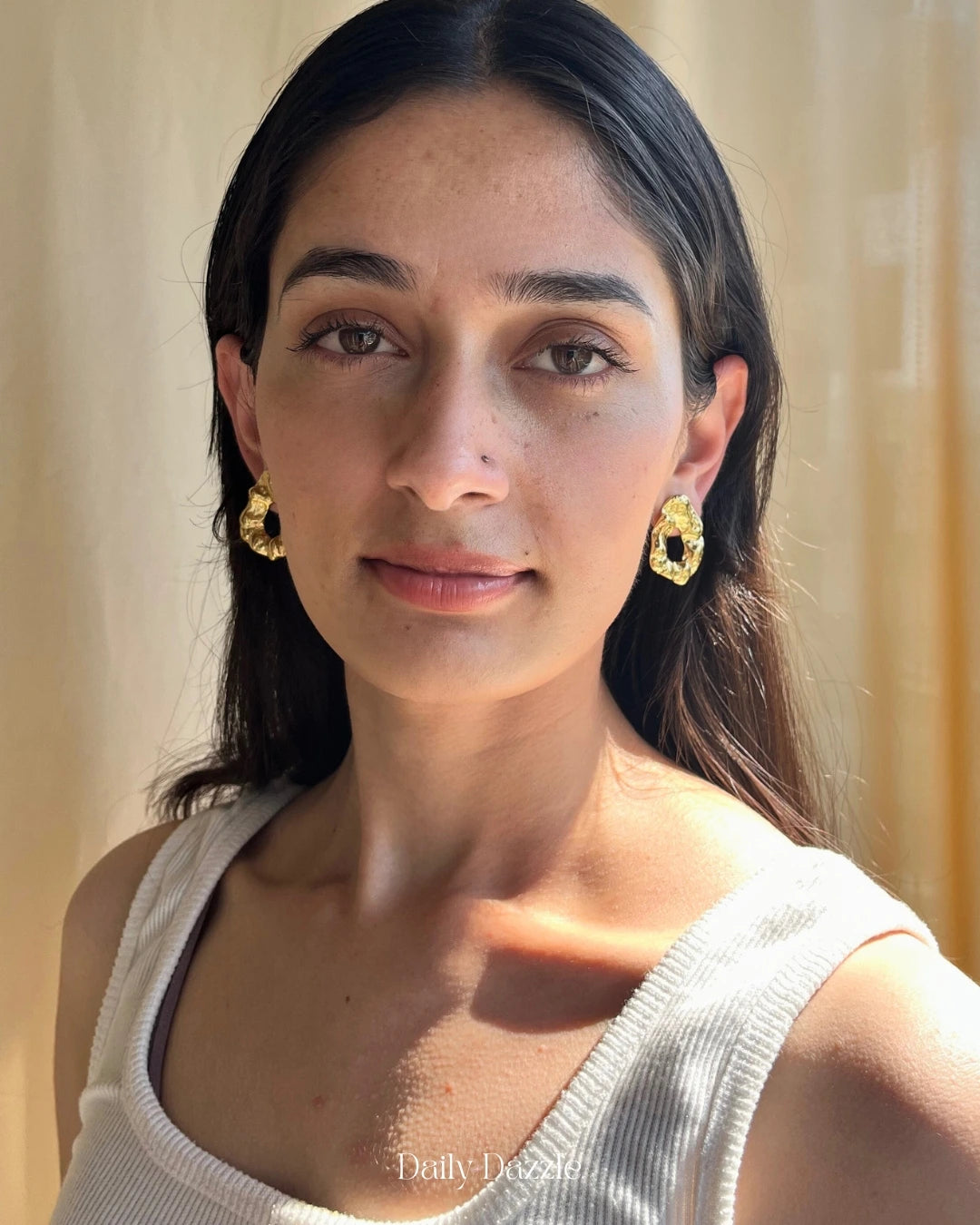 Molten Gold Statement Earrings