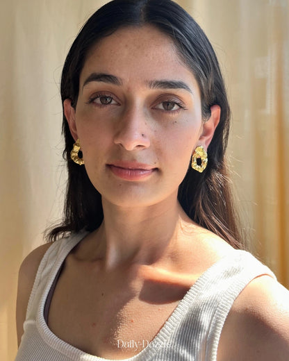 Molten Gold Statement Earrings
