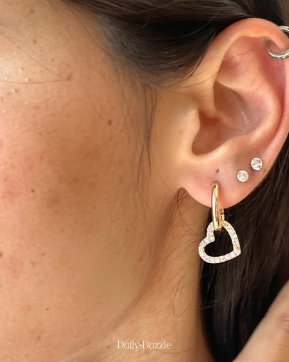 Rose Gold Heart Hoop Earrings