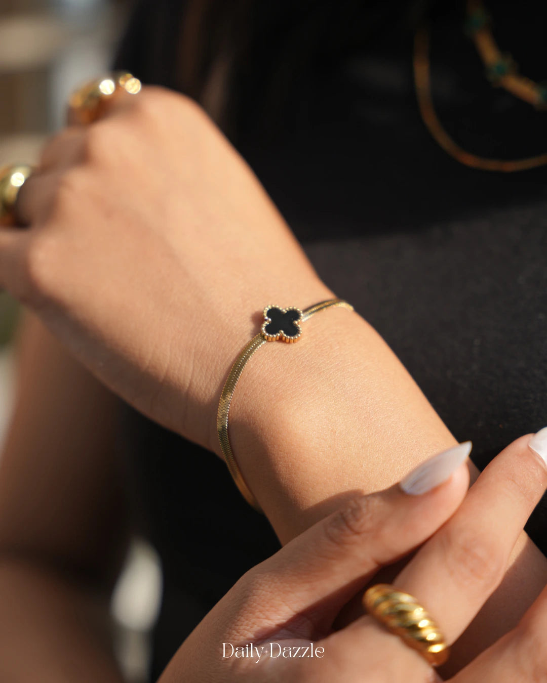 Black Clover Gold Bracelet