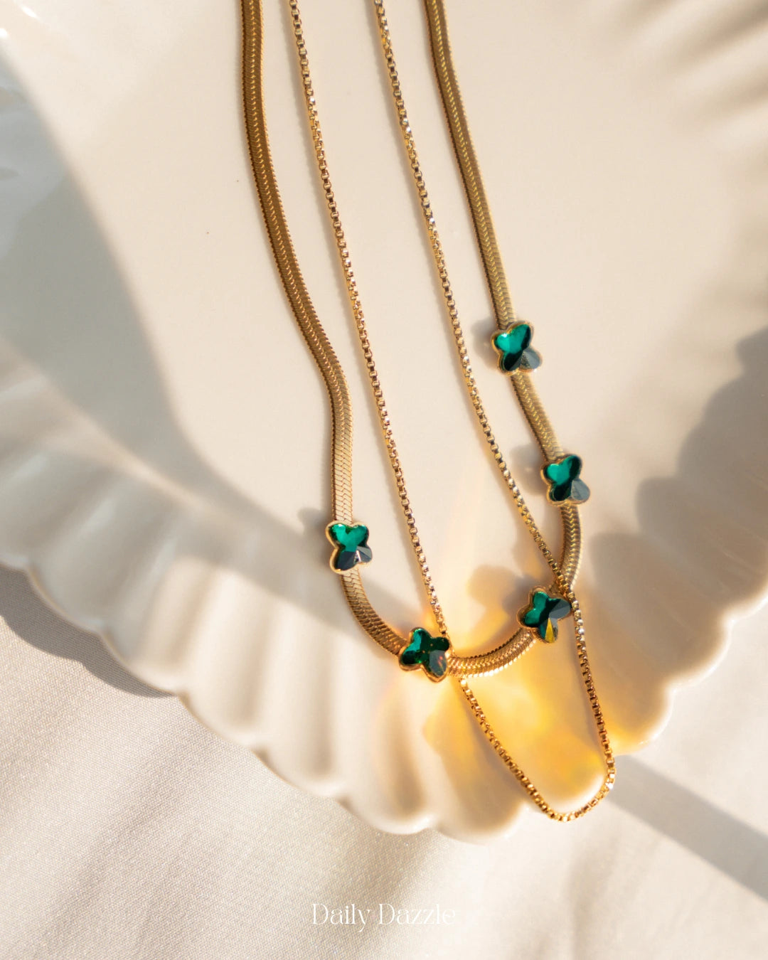 Emerald Clover Necklace