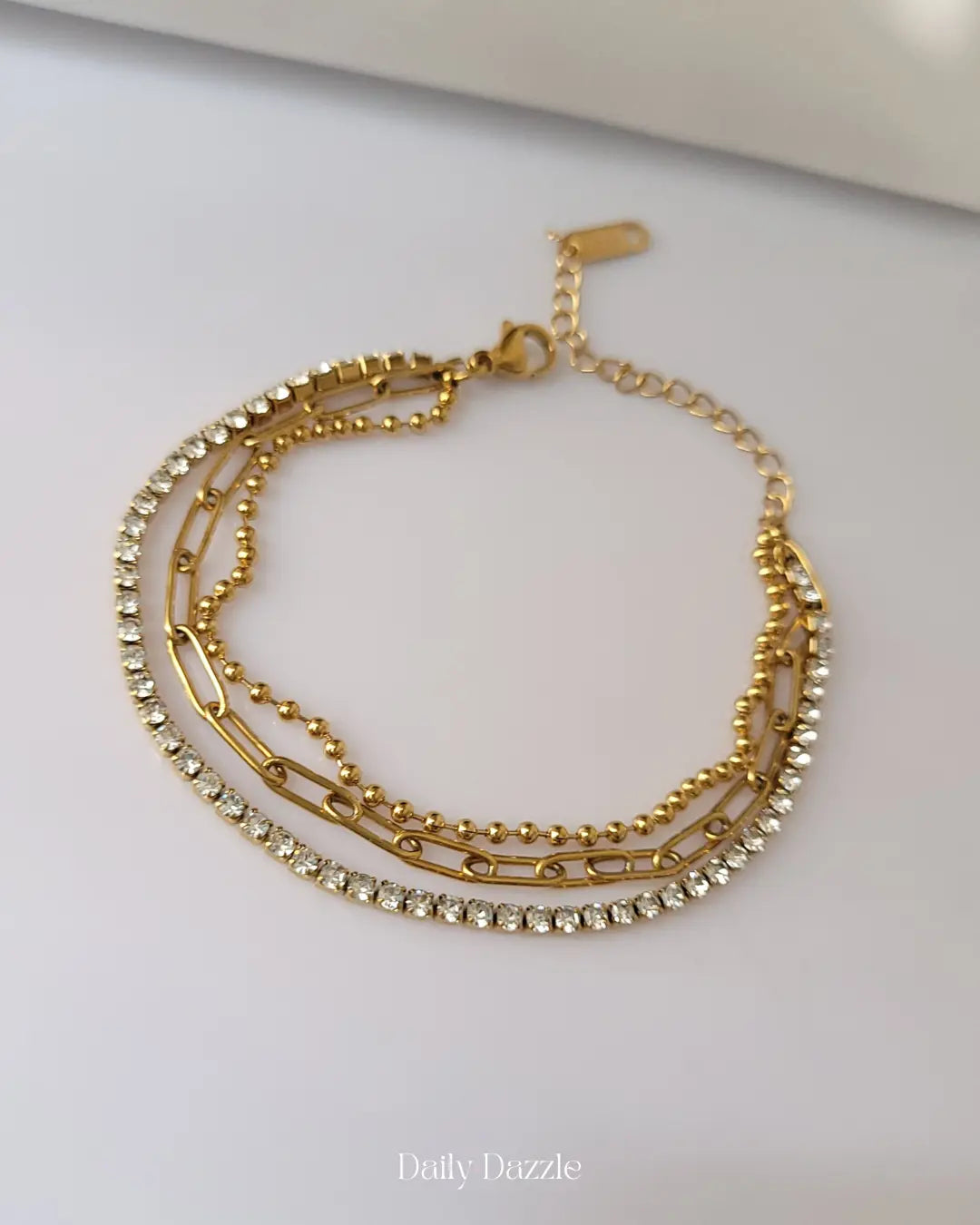 Triple Layer Bracelet – 18K Gold-Plated