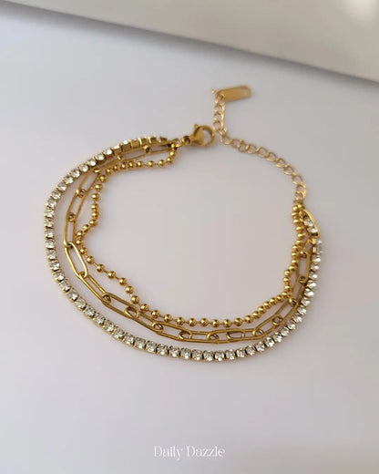 Triple Layer Bracelet – 18K Gold-Plated