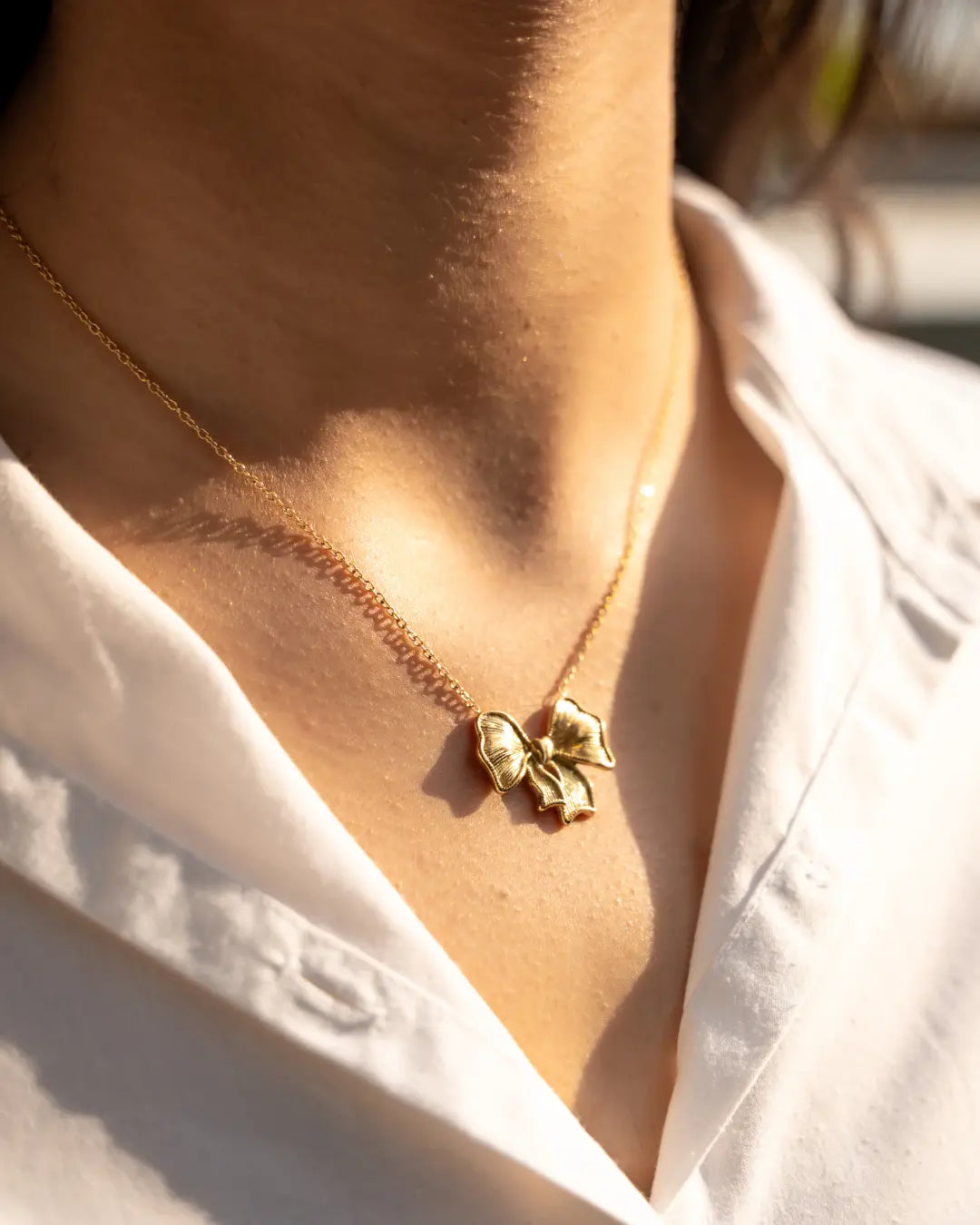 Golden Grace Bow Necklace