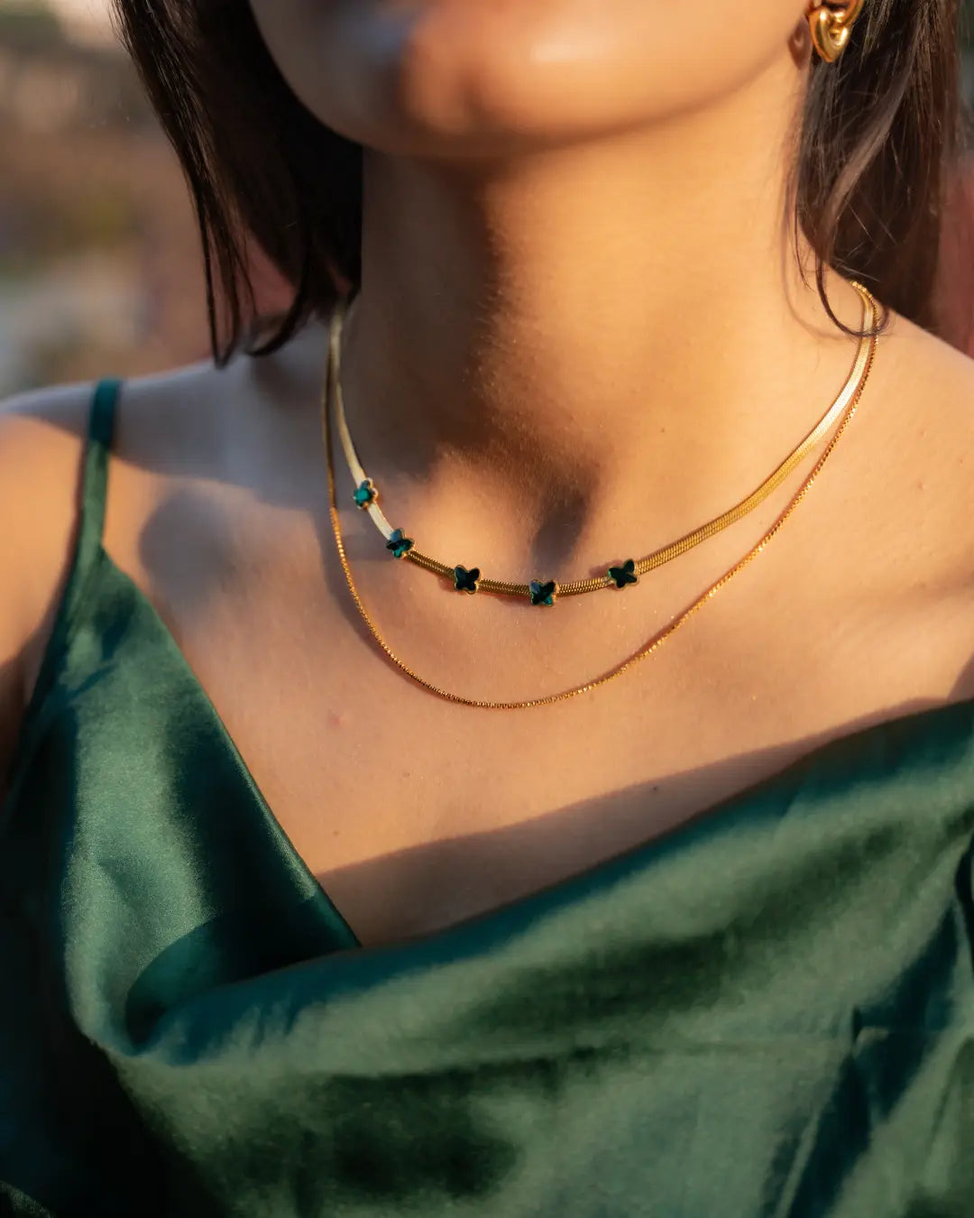 Emerald Clover Necklace