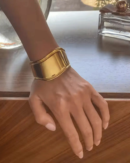 Gold Wave Cuff Bracelet