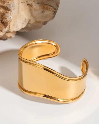 Gold Wave Cuff Bracelet