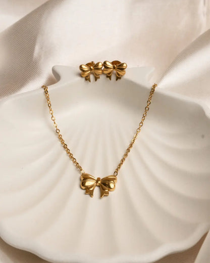 Golden Bow Charm Set